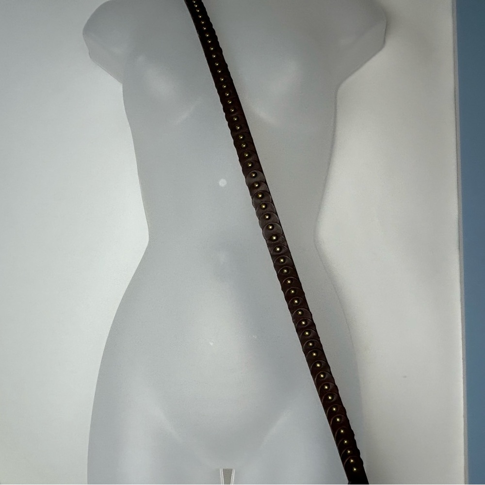Elise M. "Nadia" Leather Brown Belt with Studs NWT.‎